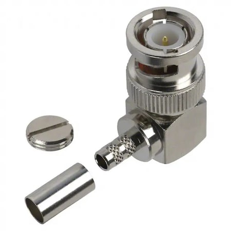Remington Industries BNC Male RA Coax Connector Components, Bayonet 90 Degree Plug for RG-55, RG-142, RG-223, RG-400 Cbls 112526